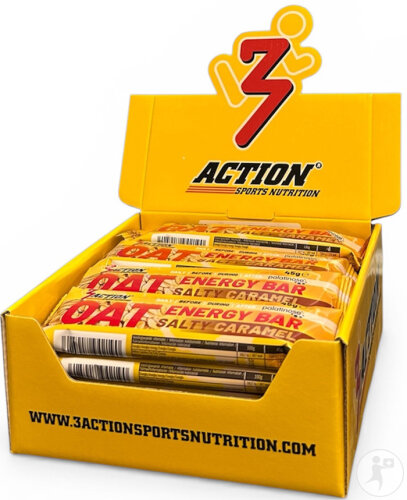 3Action Sports Nutrition Oat Energy Bar Caramel Salé Pièces 20x45g