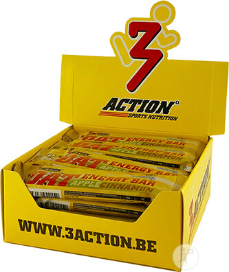 3Action Sports Nutrition Oat Energy Bar Pomme Cannelle Pièces 20x45g