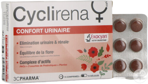 3C Pharma Cyclirena Confort Urinaire 15 Comprimés + 15 Gélules