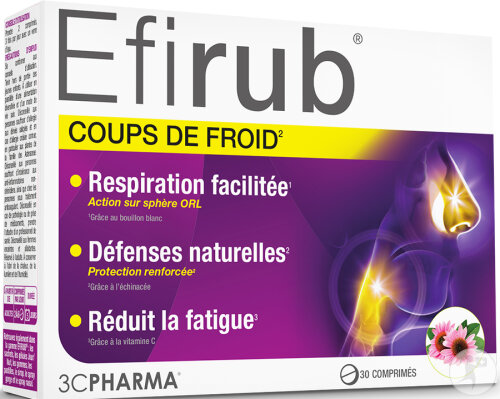 3C Pharma Efirub Coups De Froid 30 Comprimés