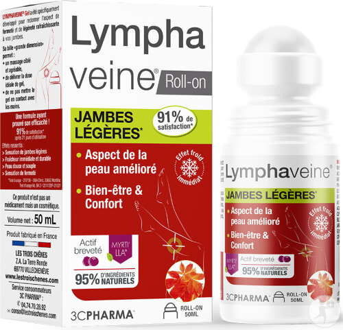 3C Pharma Lymphaveine Jambes Légères Roll-On 50ml