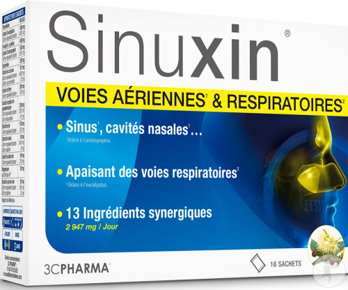 3C Pharma Sinuxin Voies Aériennes & Respiratoires 16 Sachets