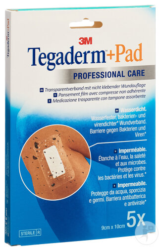 3M Tegaderm+PAD 9x10cm Compresse 4,5x6cm 5 Pièces