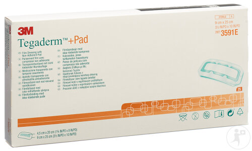 3M Tegaderm+PAD 9x25cm Compresse 4,5x20cm 25 Pièces