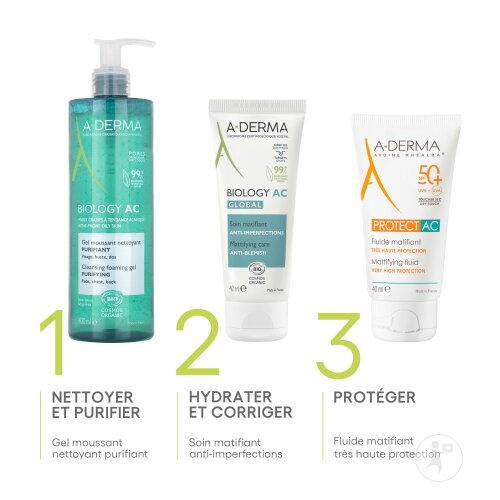 A-Derma Biology Ac Global Soin Matifiant Anti-Imperfections Anti ...