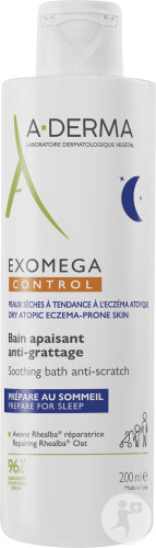 A-Derma Exomega Control Nuit Bain Apaisant Anti-Grattage Peau Sèche/Eczéma Atopique 200ml
