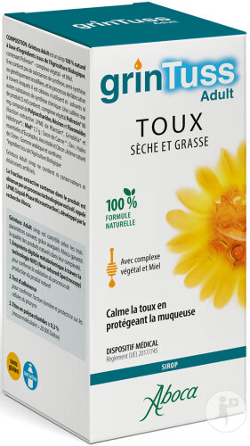 Aboca GrinTuss Sirop Adult Toux Sèche Et Grasse Flacon 180g