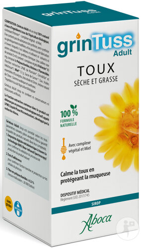 Aboca GrinTuss Sirop Adult Tous Types De Toux Flacon 128g