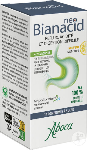 Aboca Neobianacid Goût Citron Reflux Acidité Et Digestion Difficile 14 Comprimés