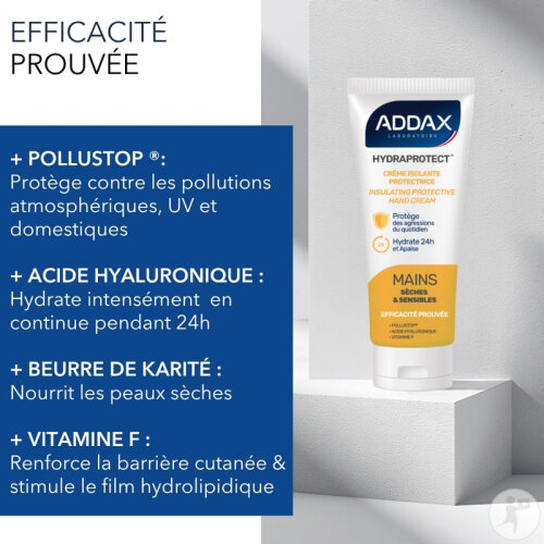 Addax Hydraprotect Crème Isolante Protectrice Mains Sèches & Sensibles 100ml-3