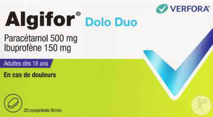 Algifor Dolo Duo Paracétamol/Ibuprofène 500mg/150mg 20 Comprimés Filmés