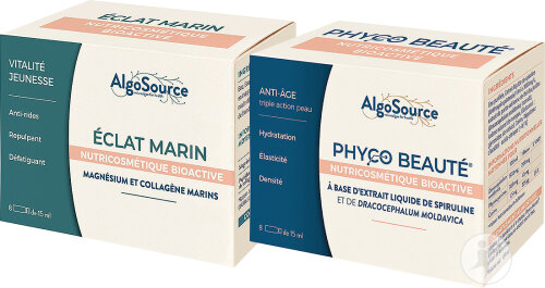 AlgoSource Phyco Beauté 8x15ml + AlgoSource Éclat Marin 8x15ml Promo Pack