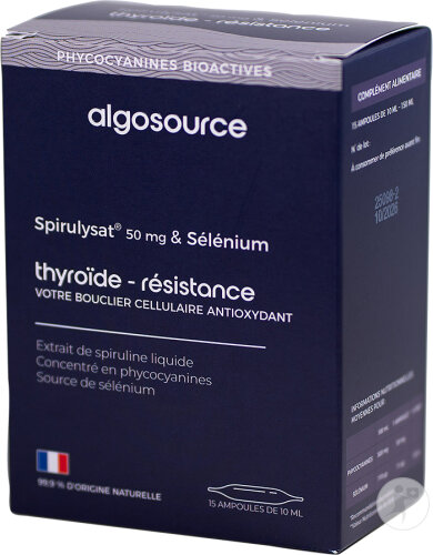 Algosource Spirulysat 50mg & Sélénium Ampoules 15x10ml