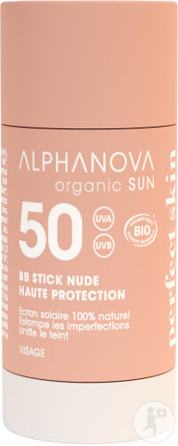 Alphanova Organic Sun BB Stick Nude Skin Perfect IP50 Visage Bio 12g