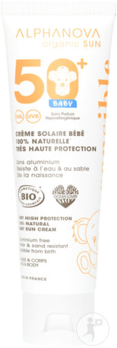 Alphanova Sun Crème Solaire Bebe IP50+ 100% Naturelle Bio 50g