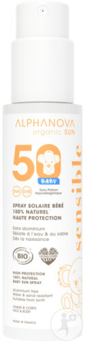 Alphanova Sun Spray Solaire Bébé 100% Naturel IP50 Bio 100g
