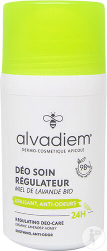 Alvadiem Déodorant Soin Régulateur Au Miel De Lavande Bio Et Prébiotiques Roll-On 50ml