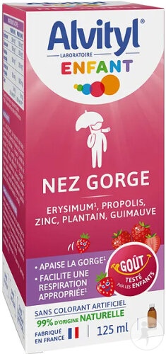 Alvityl Enfant Nez Gorge Sirop Flacon 125ml