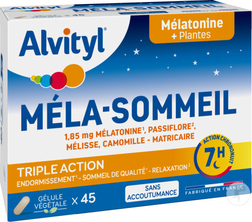 Alvityl Méla-Sommeil Complément Alimentaire Endormissement Et Sommeil 45 Gélules