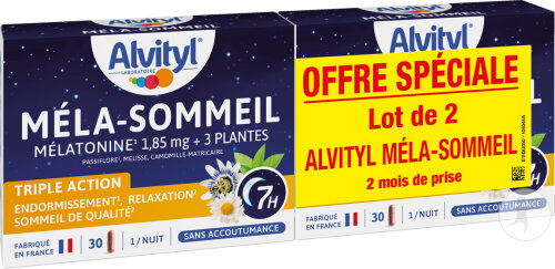 Alvityl Méla-Sommeil Complément Alimentaire Endormissement Et Sommeil Duopack 2x30 Gélules