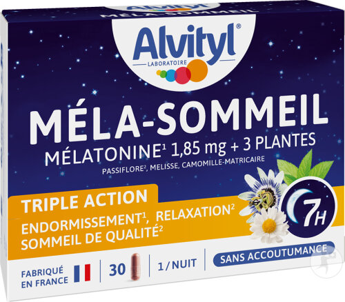 Alvityl Méla-Sommeil Complément Alimentaire Endormissement Et Sommeil 30 Gélules