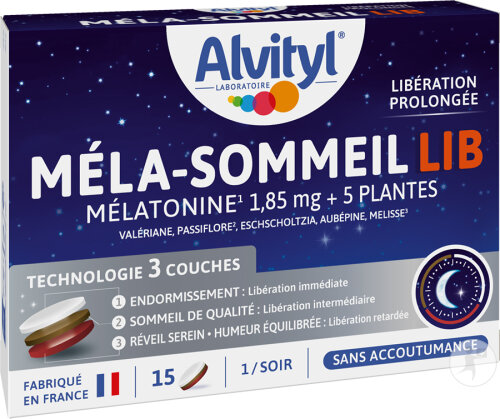 Alvityl Méla-Sommeil LIB Technologie 3 Couches 15 Comprimés 