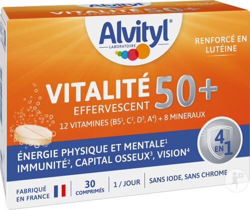 Alvityl Vitalité Effervescent 50+ Arôme Tropical 30 Comprimés