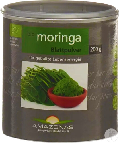 Amazonas Poudre De Feuilles De Moringa Bio 100% Pur Pot 200g