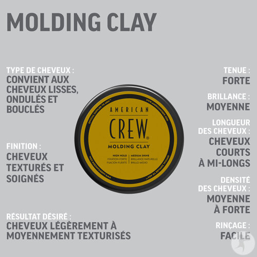 American Crew Cire De Coiffage Pour Homme Fixation Forte Et Brillance Naturelle Pot 85g-5