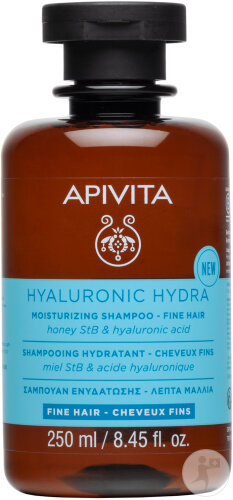 Apivita Hyaluronic Hydra Shampoing Hydratant Cheveux Fins Flacon 250ml