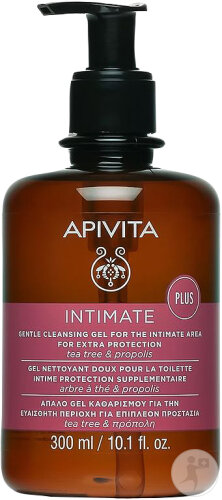 Apivita Intimate Plus Gel Nettoyant Doux Pour La Toilette Intime Protection Supplémentaire 300ml
