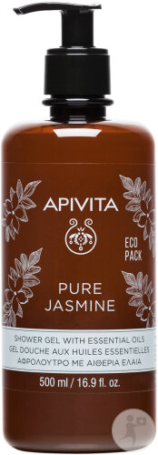 Apivita Pure Jasmine Gel Douche Aux Huiles Essentielles Flacon Pompe 500ml