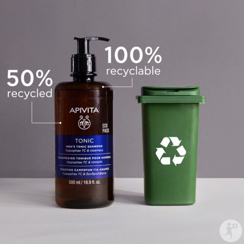 Apivita Shampoing Tonique Pour Hommes Cheveux Clairsemés Ecopack 500ml-7