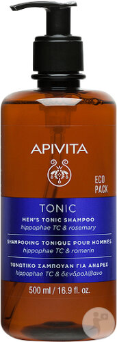 Apivita Shampoing Tonique Pour Hommes Cheveux Clairsemés Ecopack 500ml