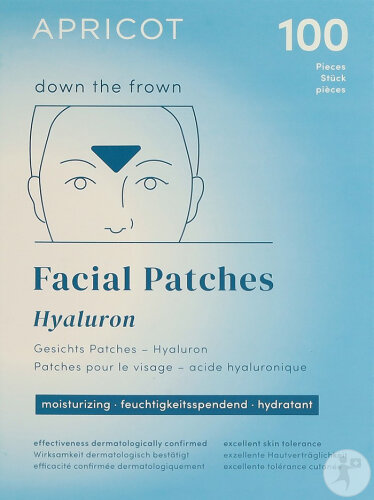 Apricot Down The Frown Patches Pour Le Visage Anti-Rides Hyaluron 100 Pièces