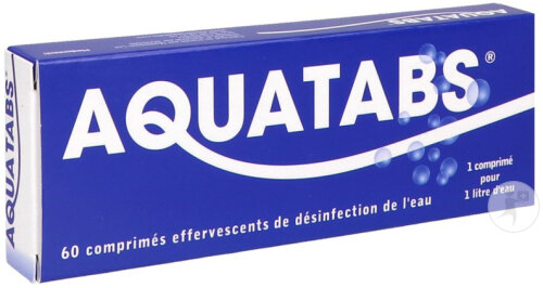 Aquatabs Comprimés Effervescents De Désinfection De L'Eau 60 Pièces