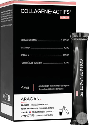 Aragan Synactifs Collagène Actifs Fermeté De La Peau Rides Et Ridules 20 Sticks