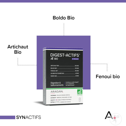 Aragan Synactifs Digestactifs Bio Digestion Et Ballonnements Extraits De Fenouil 30 Gélules-2