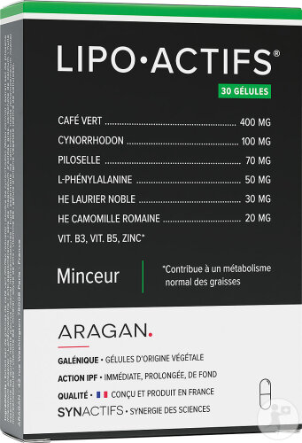 Aragan Synactifs Lipoactifs Minceur 30 Gélules