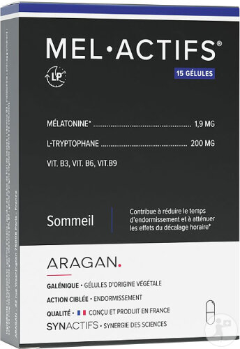 Aragan Synactifs MelActifs Sommeil 15 Gélules