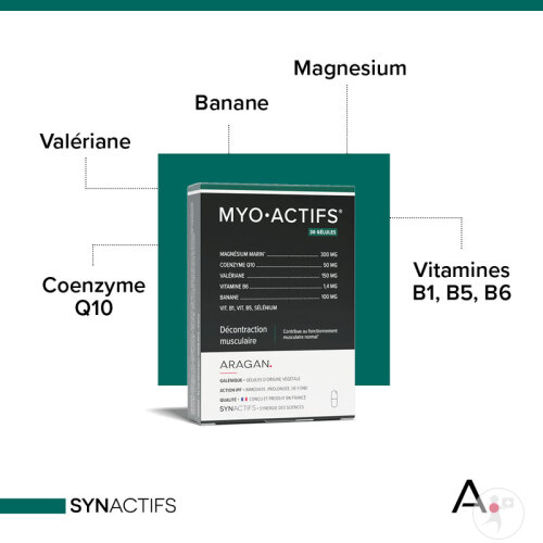 Aragan Synactifs Myoactifs Décontraction Musculaire Magnésium 30 Gélules-2