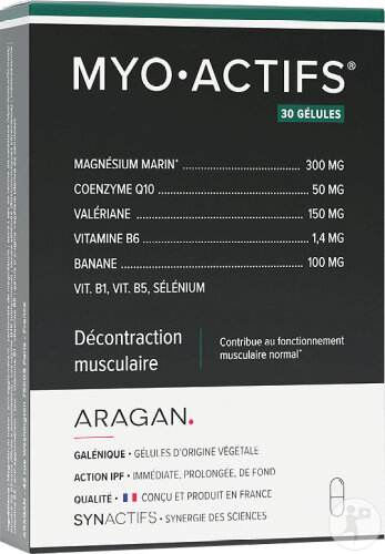 Aragan Synactifs Myoactifs Décontraction Musculaire Magnésium 30 Gélules