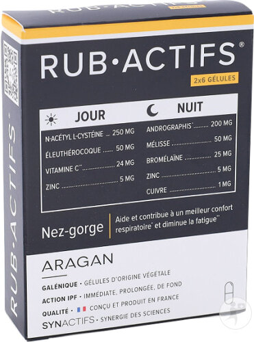 Aragan Synactifs Rubactifs Jour/Nuit Nez-Gorge 2x6 Gélules