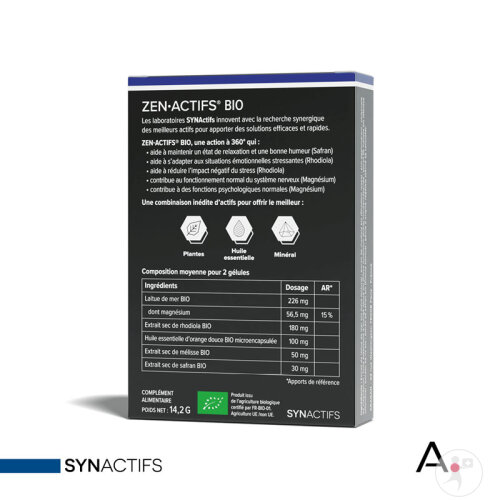 Aragan Synactifs Zenactifs Bio Anti-Stress Rhodiola Rosea 30 Gélules-4