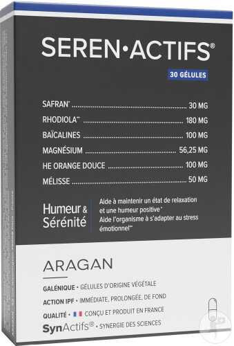 Aragan Synactifs Zenactifs Bio Anti-Stress Rhodiola Rosea 30 Gélules