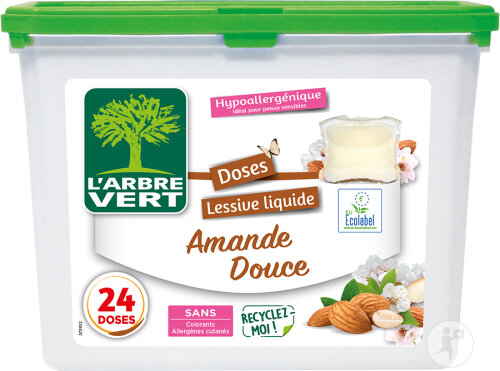L’Arbre Vert Doses Lessive Liquide Amande Douce 24 Pièces