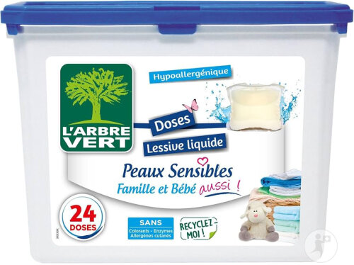 L’Arbre Vert Doses Lessive Liquide Peaux Sensibles 24 Doses