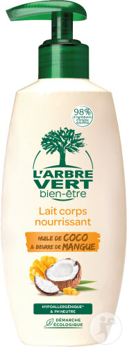 Arbre Vert Lait Pour Le Corps Nourrissant Huile Coco Et Beurre Mangue Flacon-Pompe 250ml