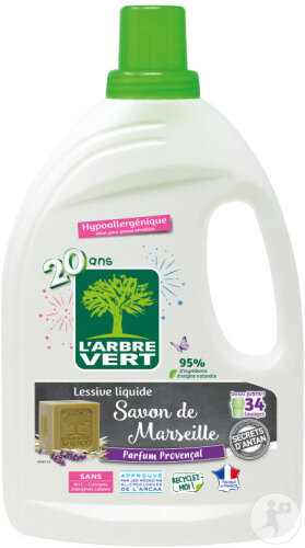 Arbre Vert Lessive Liquide Écologique Savon De Marseille Flacon 1,53l
