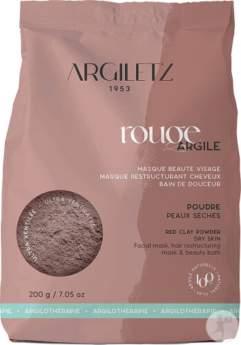 Argiletz Argile Rouge Ultra Ventilée Peaux Sèches Poudre 200g